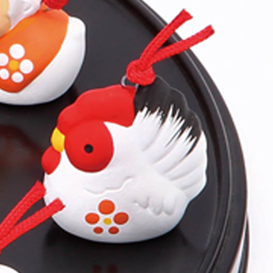№93 錦彩招福寿々十二支飾り(土鈴)※単品 酉(とり) – 中外陶園