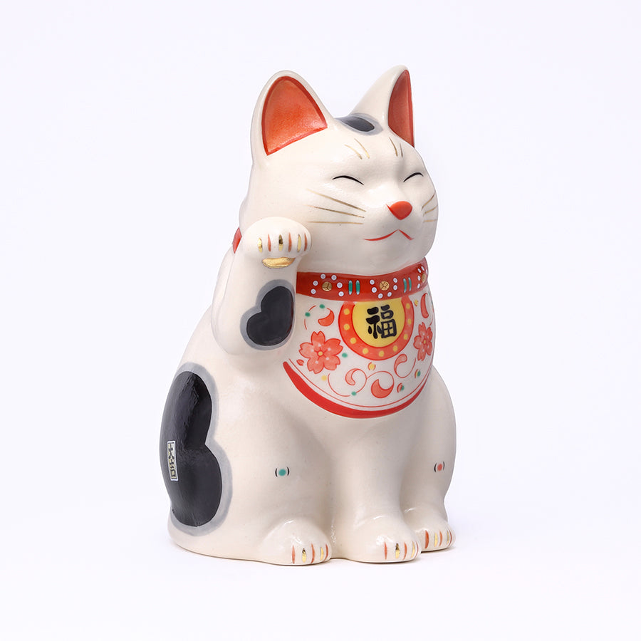 万福唐草 招き猫　ペア 陶彩万福唐草招き猫(右手上げ・大) – 中外陶園オンラインストア