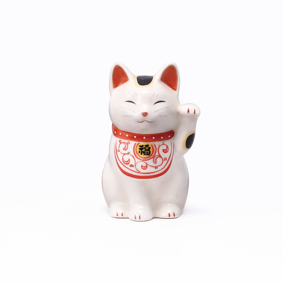 万福唐草 招き猫　ペア 陶彩万福唐草招き猫(左手上げ・小) – 中外陶園オンラインストア