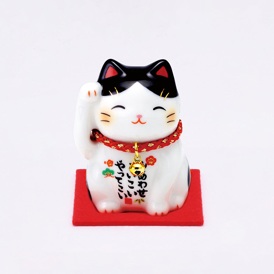 彩絵福招き猫(ぶち) – 中外陶園オンラインストア