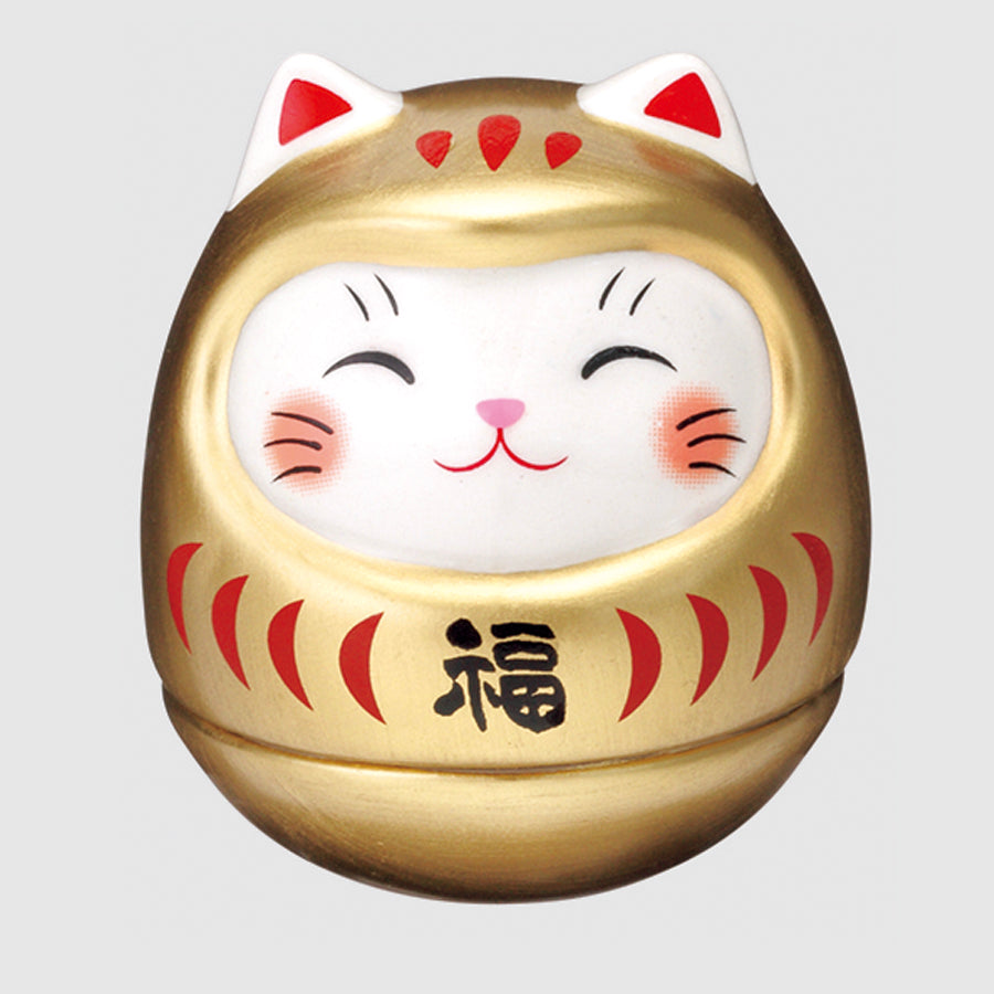 薬師窯 光堂作 彩絵招福大開運招き猫（ちりめん首輪付・8．5号