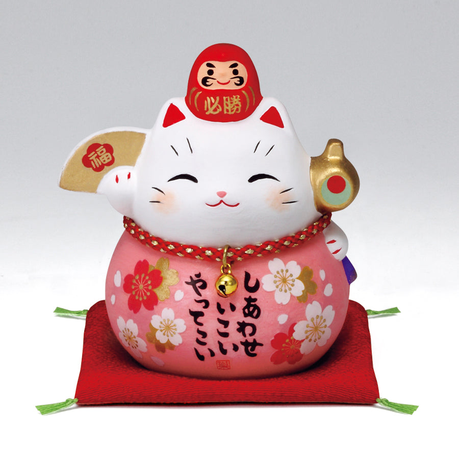 彩耀必勝だるま招き猫(福桜・小) – 中外陶園オンラインストア