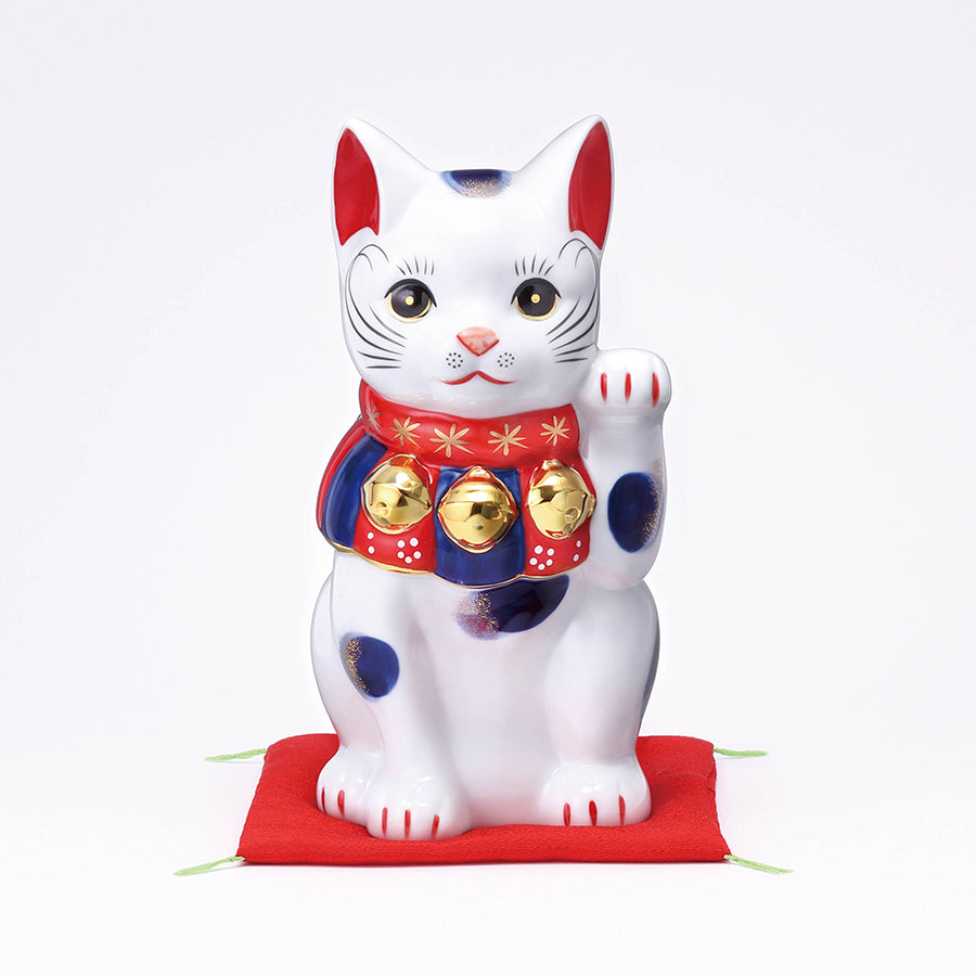 染錦招き猫(8号・桐箱入) – 中外陶園オンラインストア