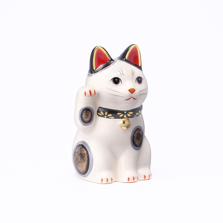 菊花招き猫(右手上げ・緑・小) – 中外陶園オンラインストア