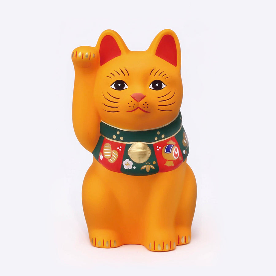 薬師窯 福づくし 招き猫 黒 大 Yakushigama Maneki Neko Lucky