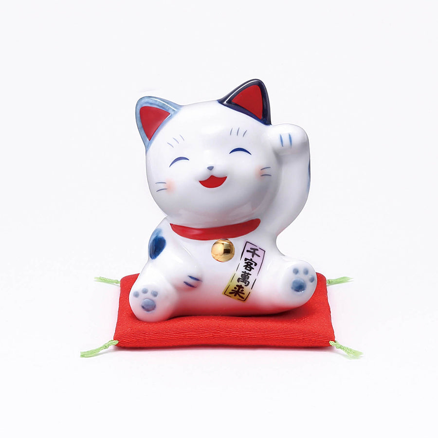 染錦福まねき猫(左手) – 中外陶園オンラインストア