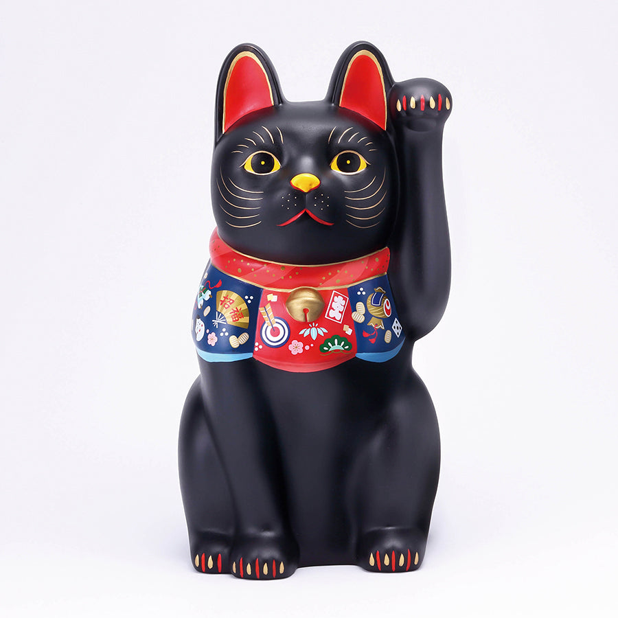 福づくし招き猫(黒・特大) – 中外陶園オンラインストア