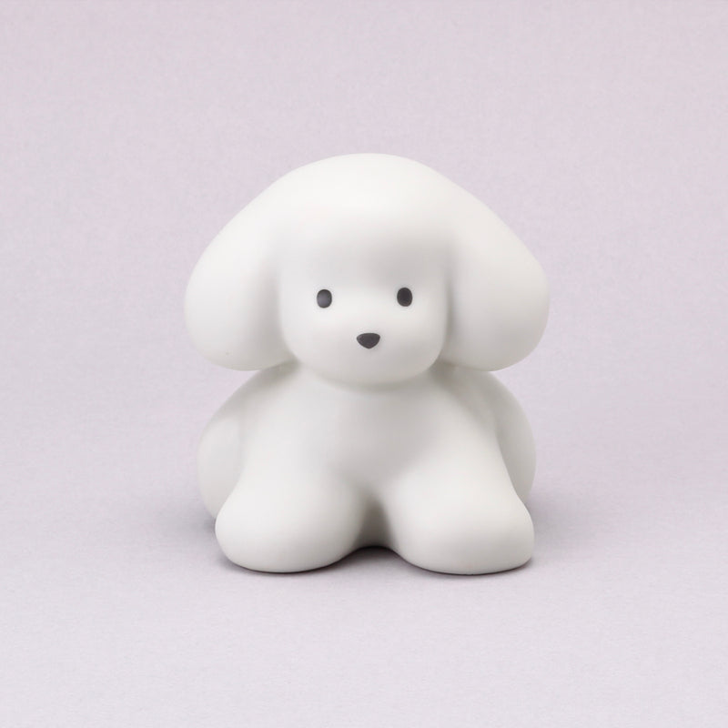 てらおかなつみ 瀬戸焼のいぬの置物(たれみみ白)