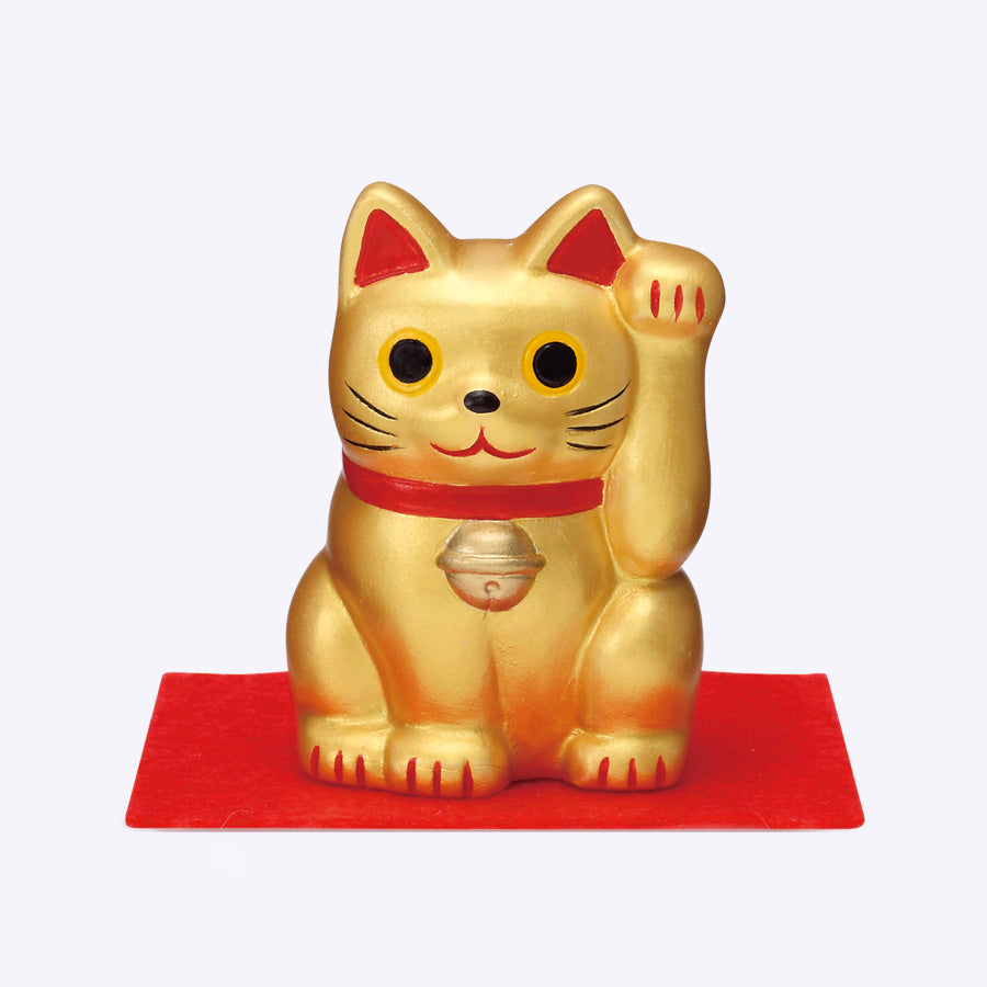 福おいで招福招き猫(小)(左手上げ・金) – 中外陶園オンラインストア