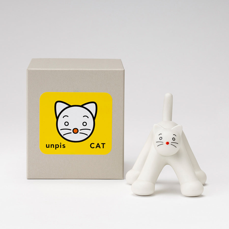 【新品未使用】癒し ホワイト キャット (中) 瀬戸焼　ネコ 置物 unpis 瀬戸焼置物「CAT」(白) – 中外陶園オンラインストア