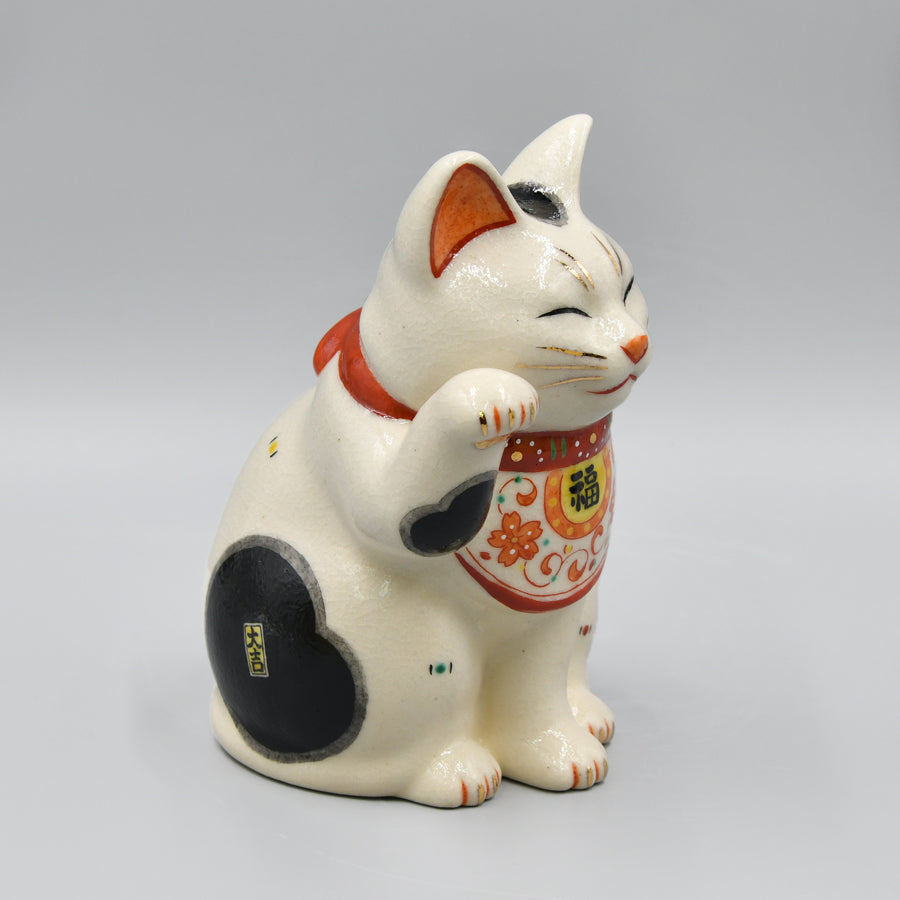 万福唐草 招き猫　ペア 陶彩万福唐草招き猫(右手上げ・大) – 中外陶園オンラインストア