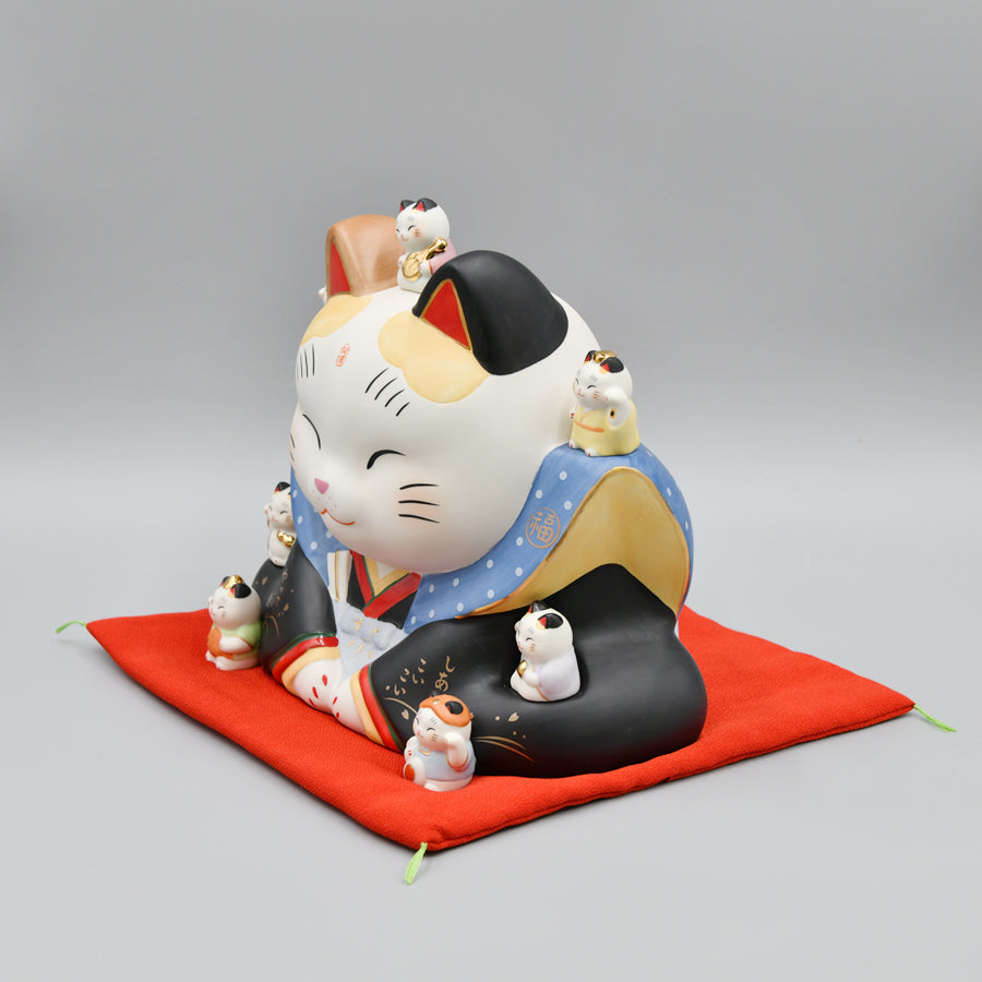 彩絵七福神福助招き猫(7号・貯金箱) – 中外陶園オンラインストア