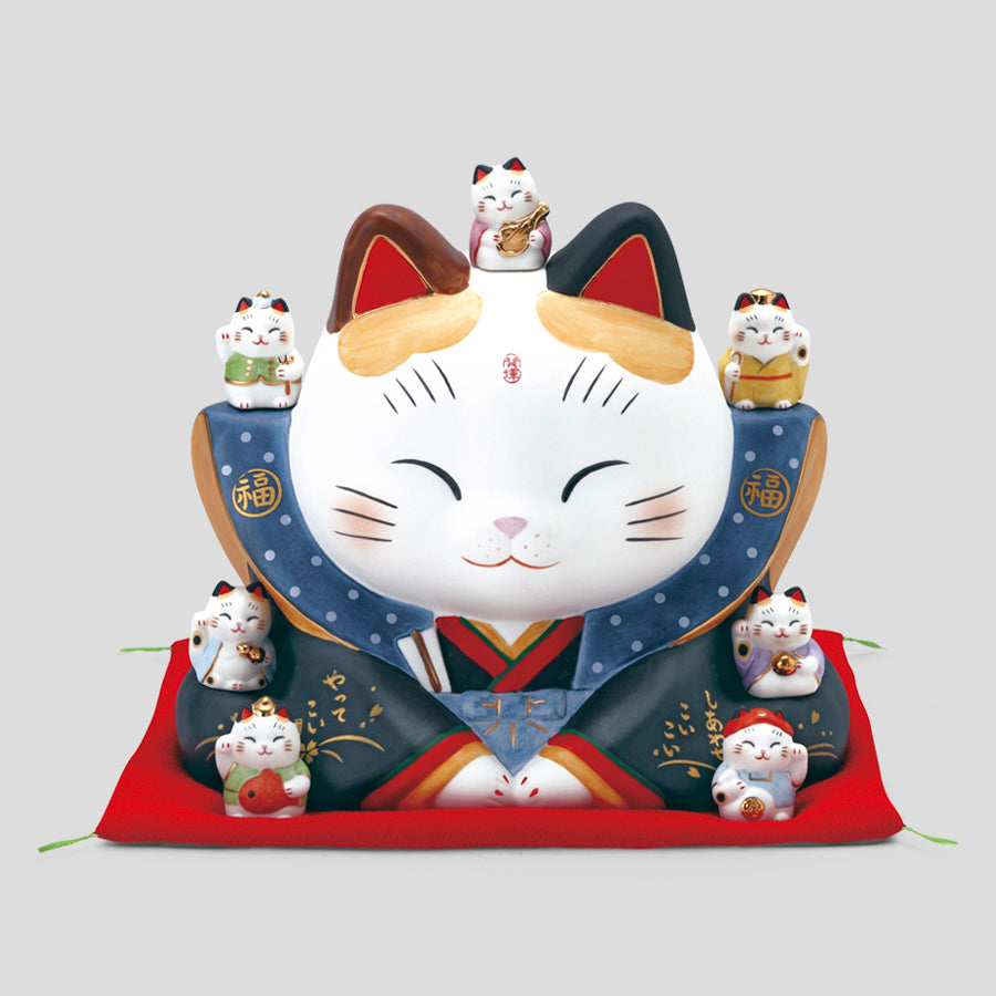 ⭐︎招き猫 七福神 （右手）キリッとお顔のイケメン招き猫 - www 