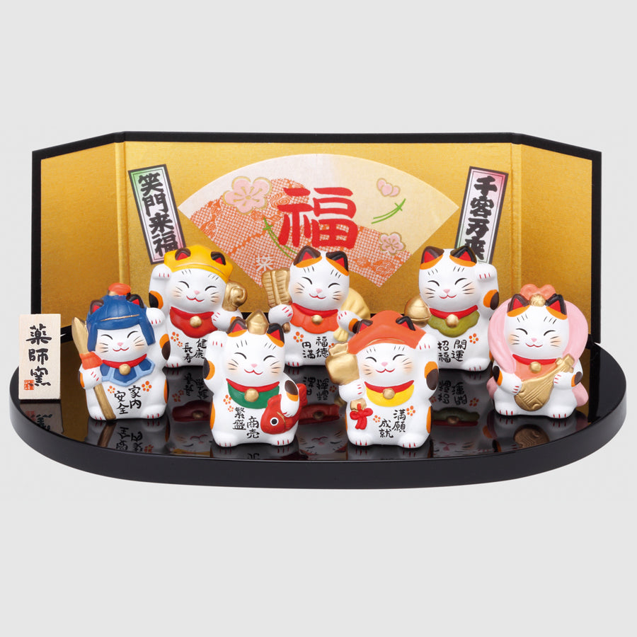 イーブイと招き猫セット 錦彩七福神招き猫セット(小) – 中外陶園オンラインストア