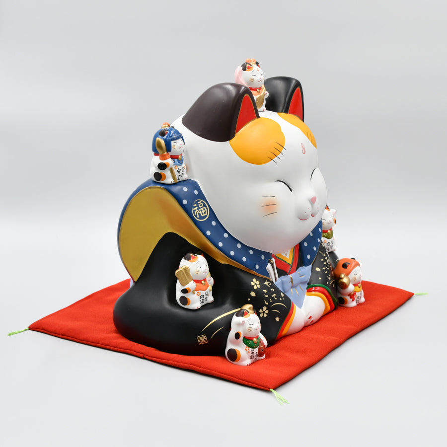 錦彩七福神福助招き猫(10号) – 中外陶園オンラインストア