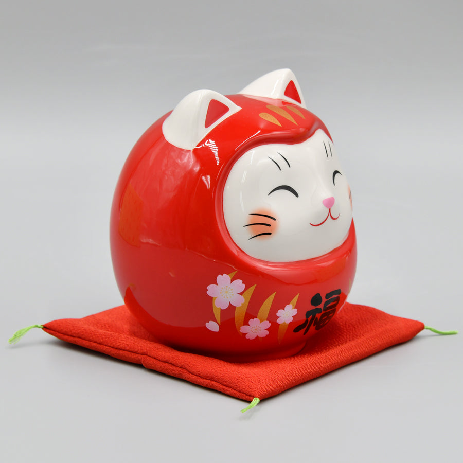 薬師窯 彩絵開運猫だるま – FAN+Life