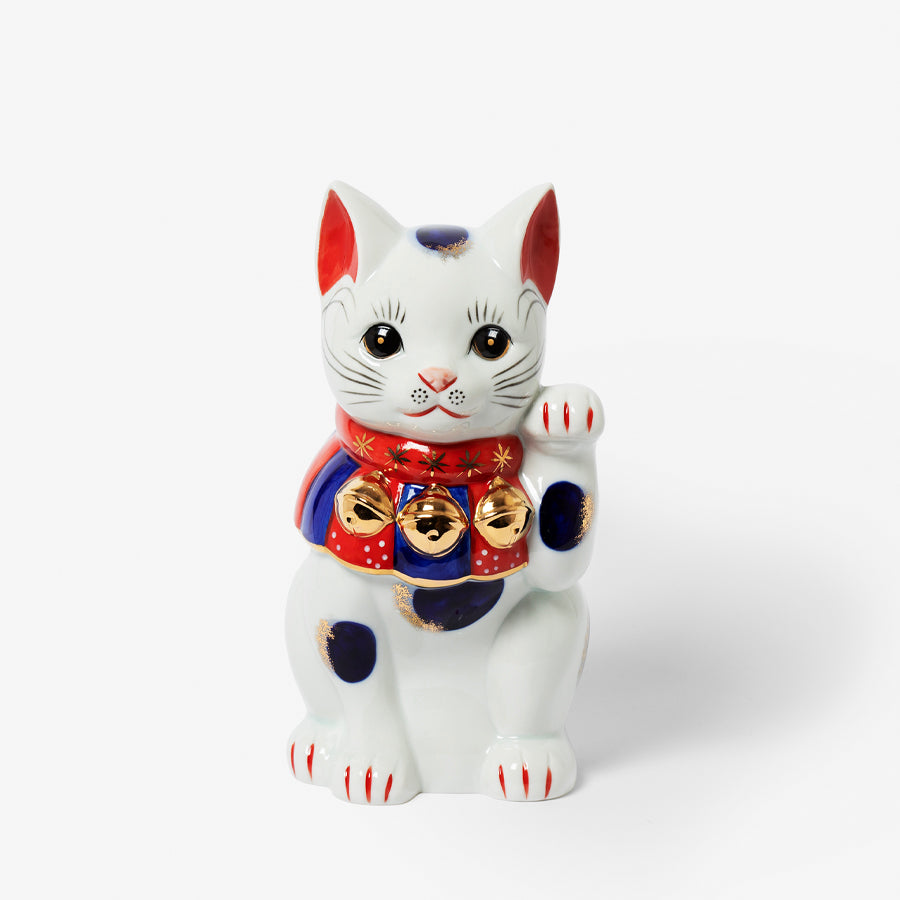 染錦招き猫(8号・桐箱入) – 中外陶園オンラインストア
