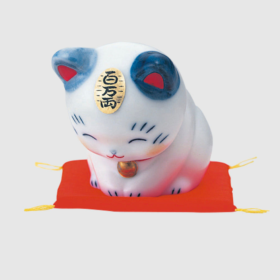 招き猫 仔猫スコティッシュフォールド 染付鉄仙 かぶらきでしか