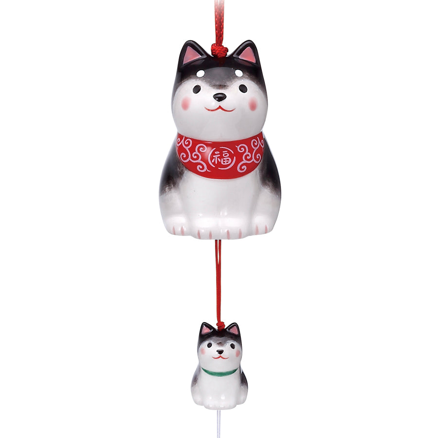 だるま屋るもん 黒しば犬 陶器]柴犬だるまの置物[赤柴 黒柴 犬